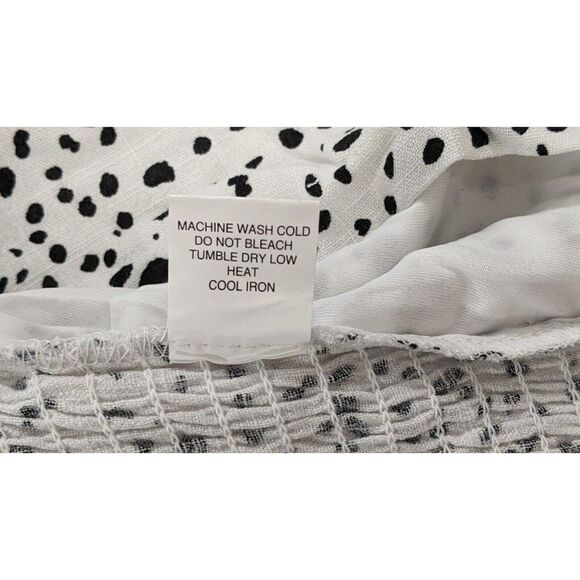 Kendall And Kylie Womens Size Small Black White Dotted Tie Back Cropped Top - Picture 10 of 10